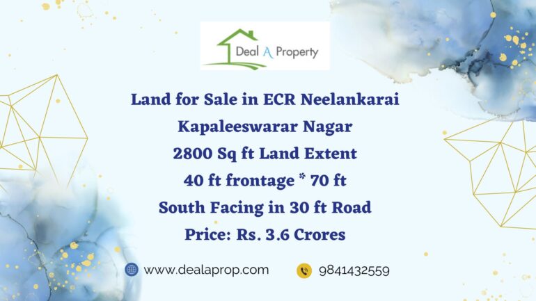 land sale neelankarai ecr chennai